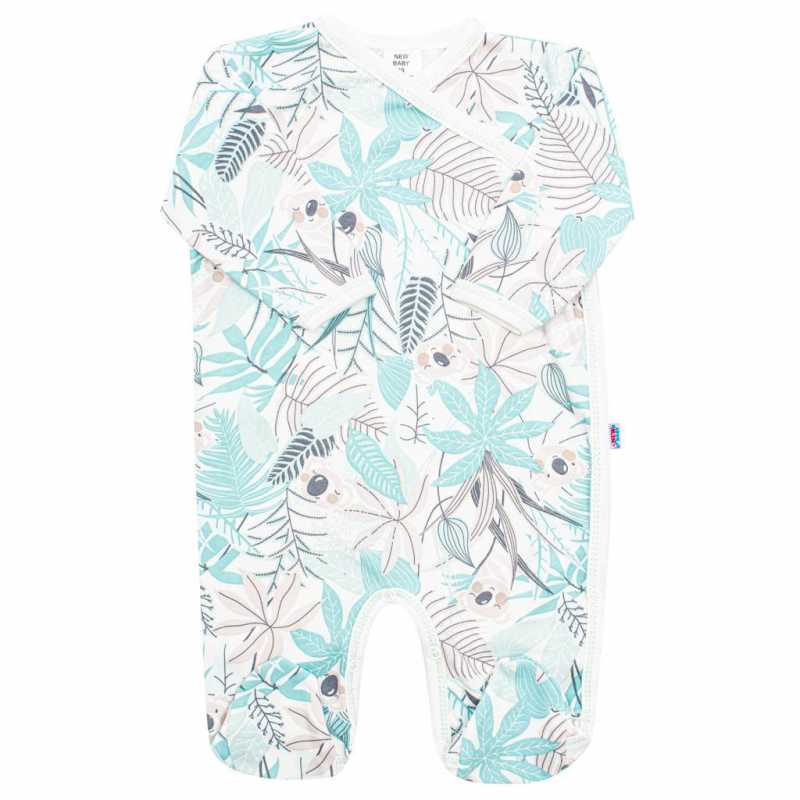 Dojčenský bavlnený overal s bočným zapínaním New Baby Lovely zelený, 50