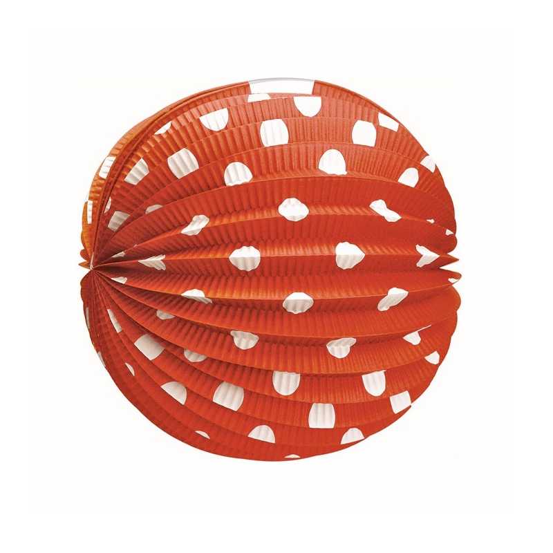 Lampion papírový kulatý, červený
