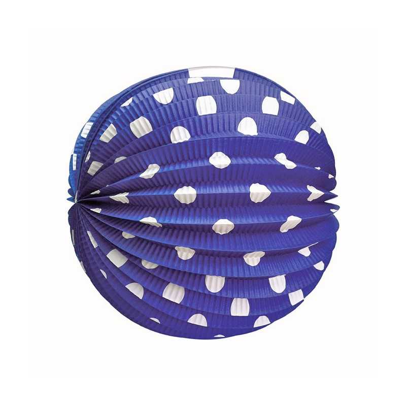 Lampion papírový kulatý modrý
