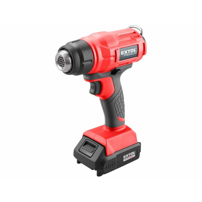 Pištoľ teplovzdušná aku Share20V, 1x2Ah, 550°C, EXTOL PREMIUM 8891866