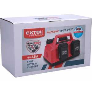 Nabíjačka akumulátorov Share20V, 4x3,5A, EXTOL PREMIUM 8891895
