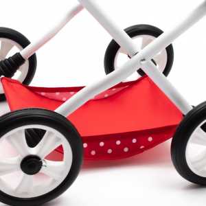 Dětský kočárek pro panenky New Baby COMFORT červený s tečkami