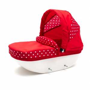 Dětský kočárek pro panenky New Baby COMFORT červený s tečkami