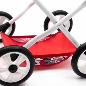 Detský kočík pre bábiky New Baby COMFORT červený kvety