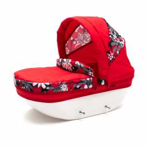 Detský kočík pre bábiky New Baby COMFORT červený kvety