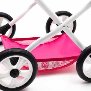 Dětský kočárek pro panenky New Baby COMFORT růžový srdíčka