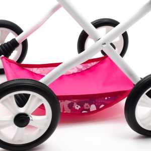 Dětský kočárek pro panenky New Baby COMFORT růžový květiny