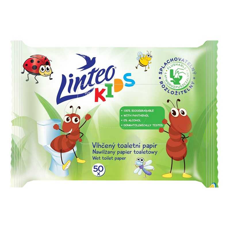 Dětský vlhčený toaletný papier Linteo KIDS 50ks