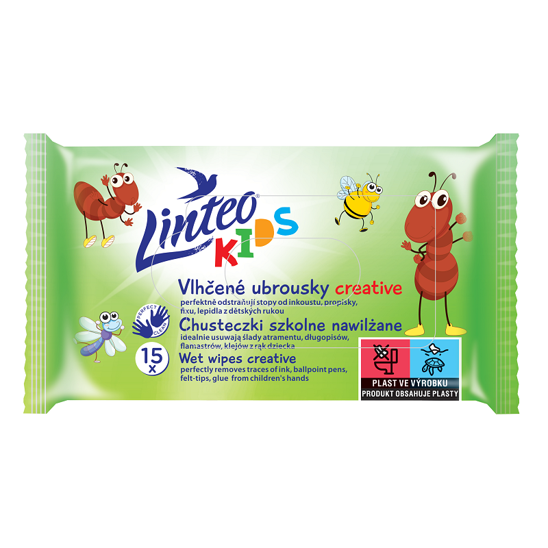 Vlhčené obrúsky Linteo Kids Creative – 15 ks