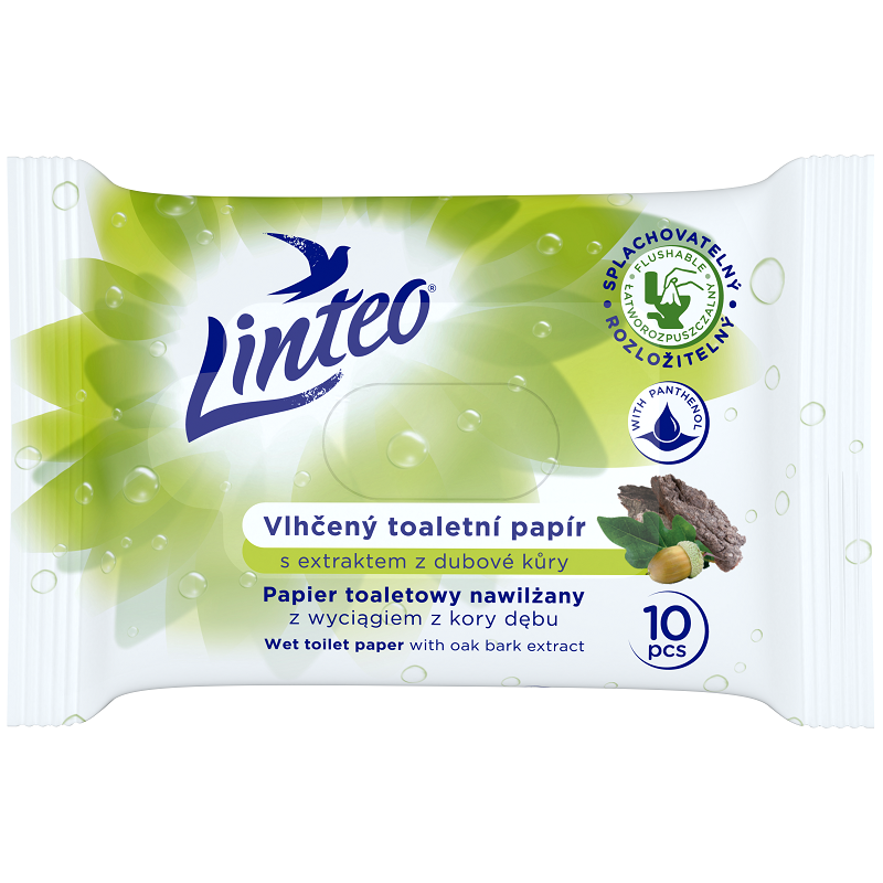 Vlhčený toaletný papier Dubová kôra Linteo 10 ks