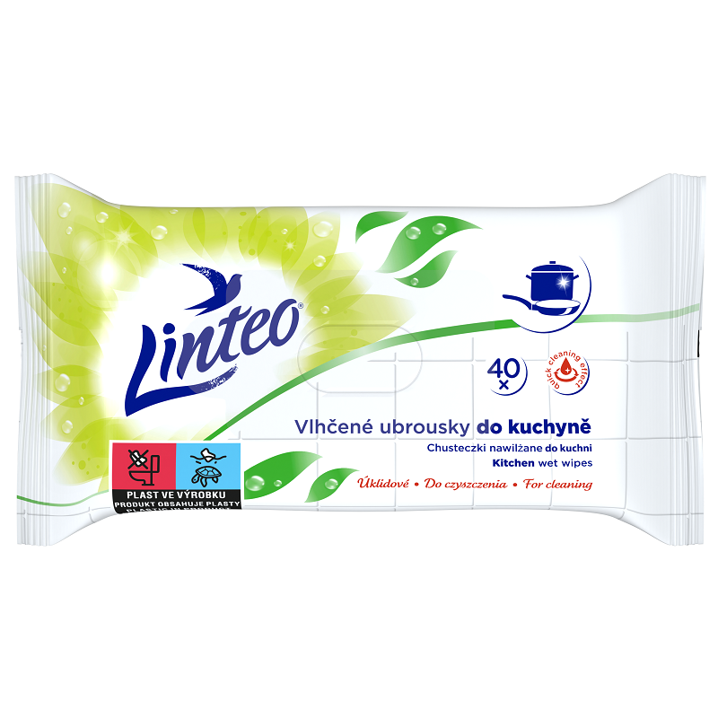 Vlhčené upratovacie obrúsky Linteo do kuchyne 40 ks