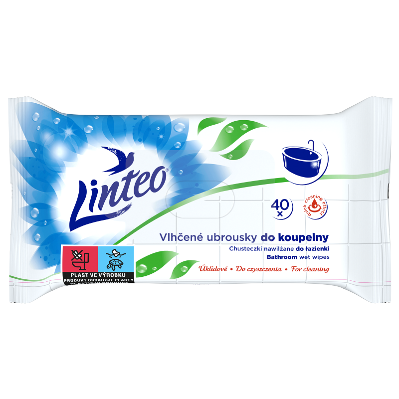 Vlhčené úklidové ubrousky Linteo do koupelny 40 ks