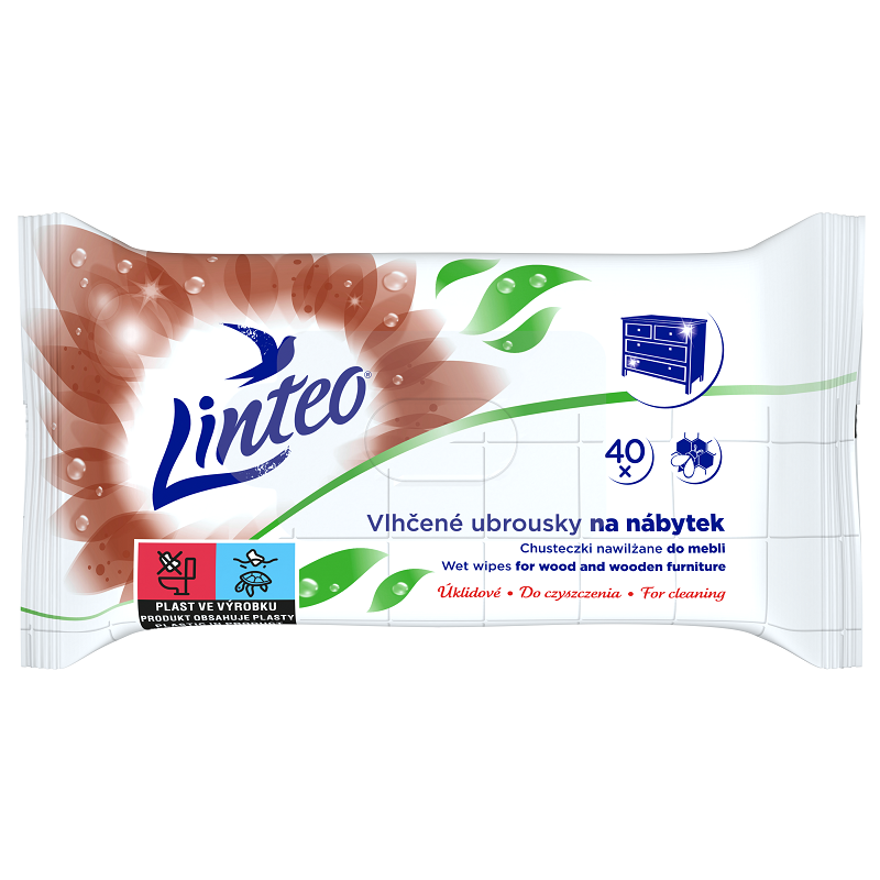 Vlhčené úklidové ubrousky Linteo na nábytek 40 ks