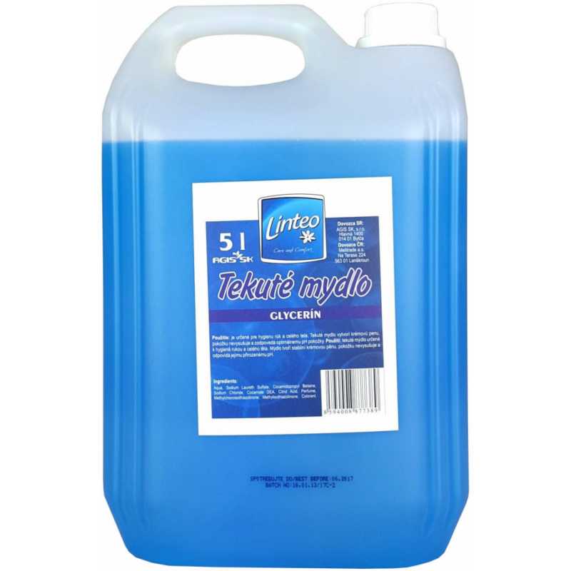 Tekuté mydlo modré s glycerínom 5 l Linteo