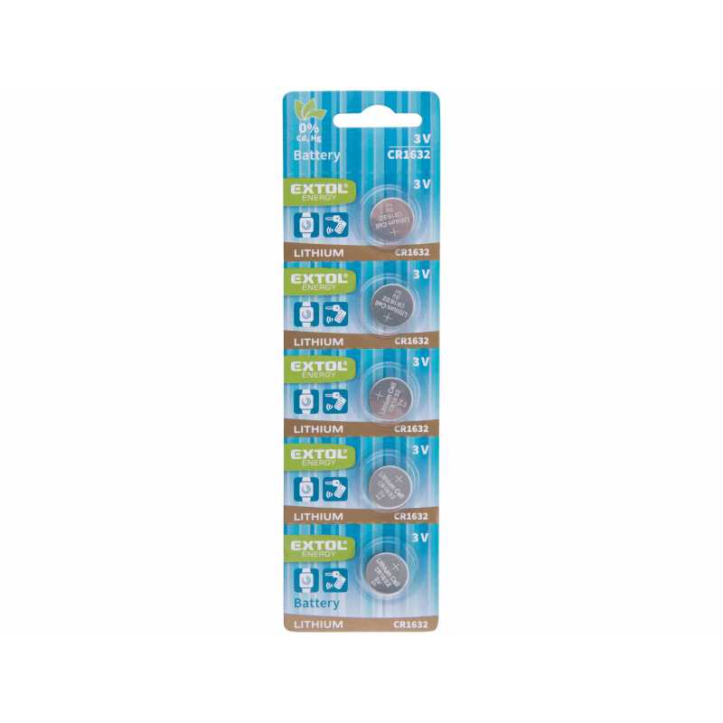 Baterie lithiová 5ks 3V typ CR1632 EXTOL ENERGY 42052