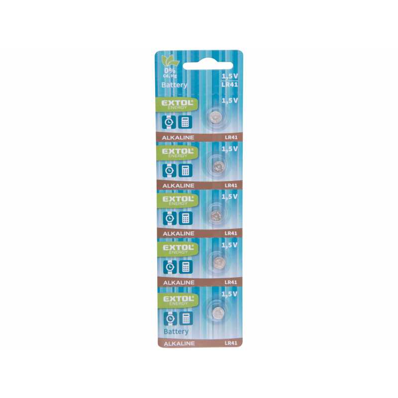 Batéria alkalická 5ks 1,5V typ LR41 EXTOL ENERGY 42056