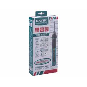 Páječka hrotová USB-C 80-450C LED displej EXTOL INDUSTRIAL 8794511