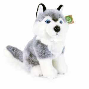 Plyšový pes husky sedící,...